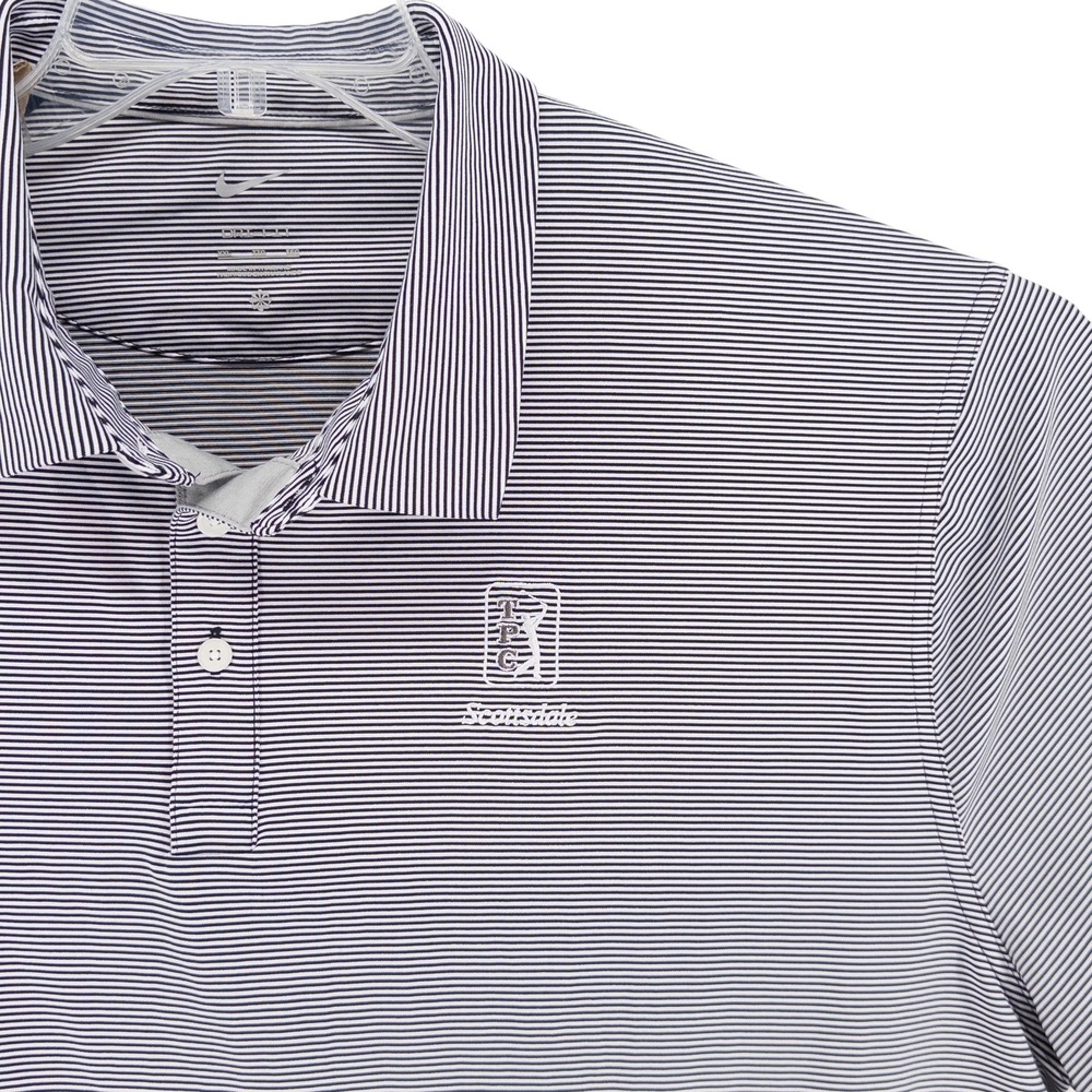 TPC Scottsdale x Nike Golf Dri-FIT Player Mens Striped Golf Polo Black White XXL